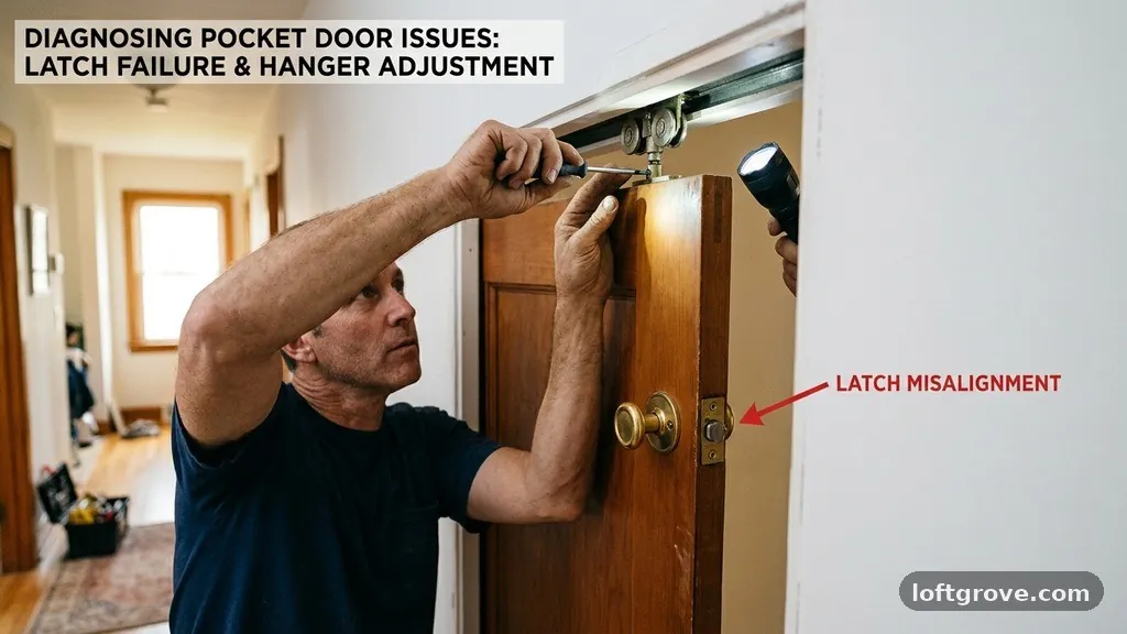 Checking the Hanger Wheel Adjustment - Why Do Pocket Door Privacy Latches Fail to Catch the Strike Plate?