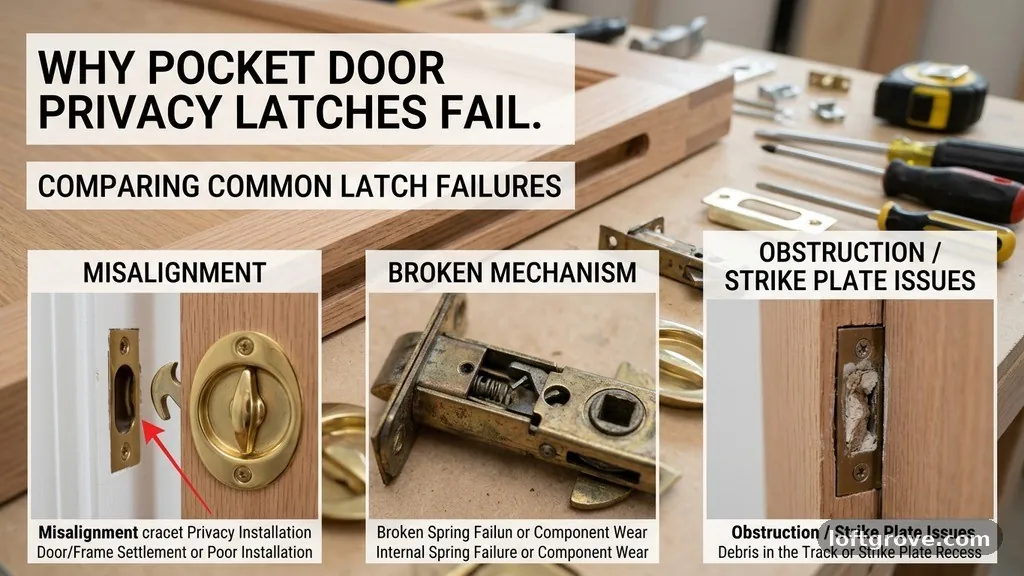 Comparing Common Latch Failures - Why Do Pocket Door Privacy Latches Fail to Catch the Strike Plate?