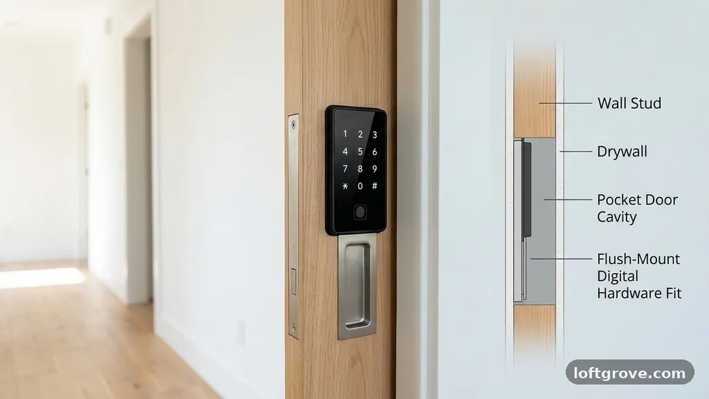 Identifying Flush-Mount Electronic Hardware - Digital Keyless Locks for Pocket Doors: Do They Fit Inside the Wall Cavity?