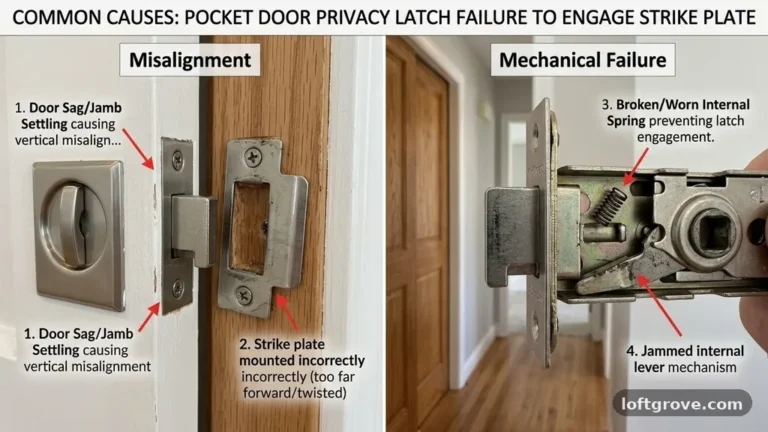 Why Do Pocket Door Privacy Latches Fail to Catch the Strike Plate?